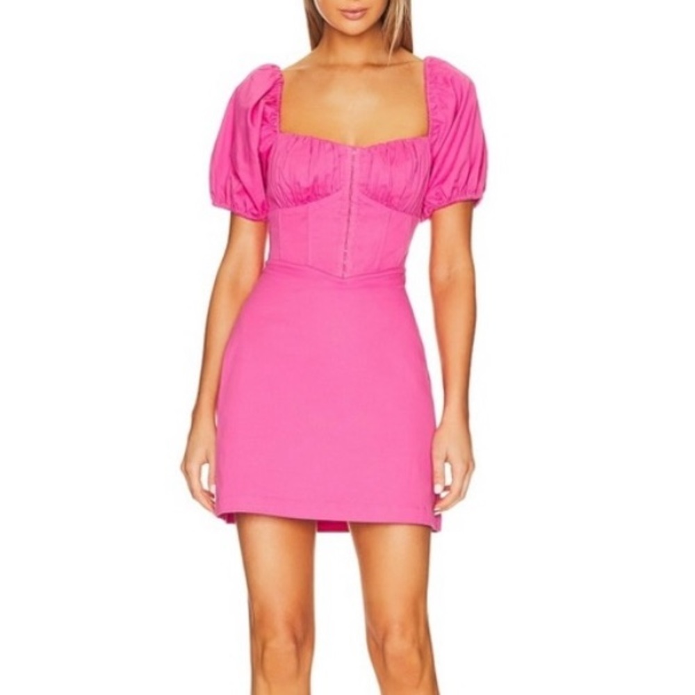Pink Puff Sleeve Dress